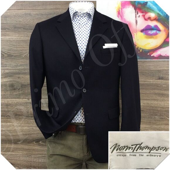 VTG NORM THOMPSON Mens‎ Blazer Sport Coat Casual Jacket Size 42R Cashmere Suit